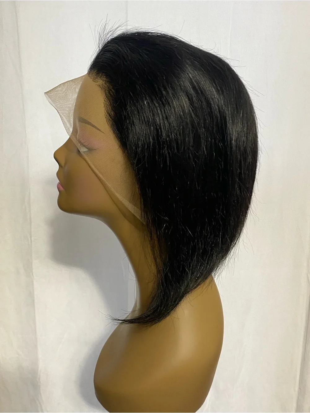 10” Glueless Lace Front Bob Wig 13x4 Pre Plucked Human Hair Black Medium Cap